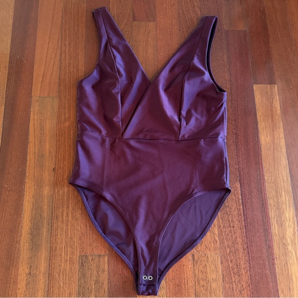 Forever 21 Plunging Plum Surplice Bodysuit - Picture 11 of 11